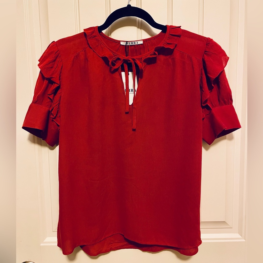 Serra Ruffled Sleeve Blouse NWT